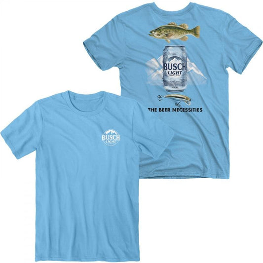 Busch Light Fishing The Beer Necessities Front and Back Print T-Shirt