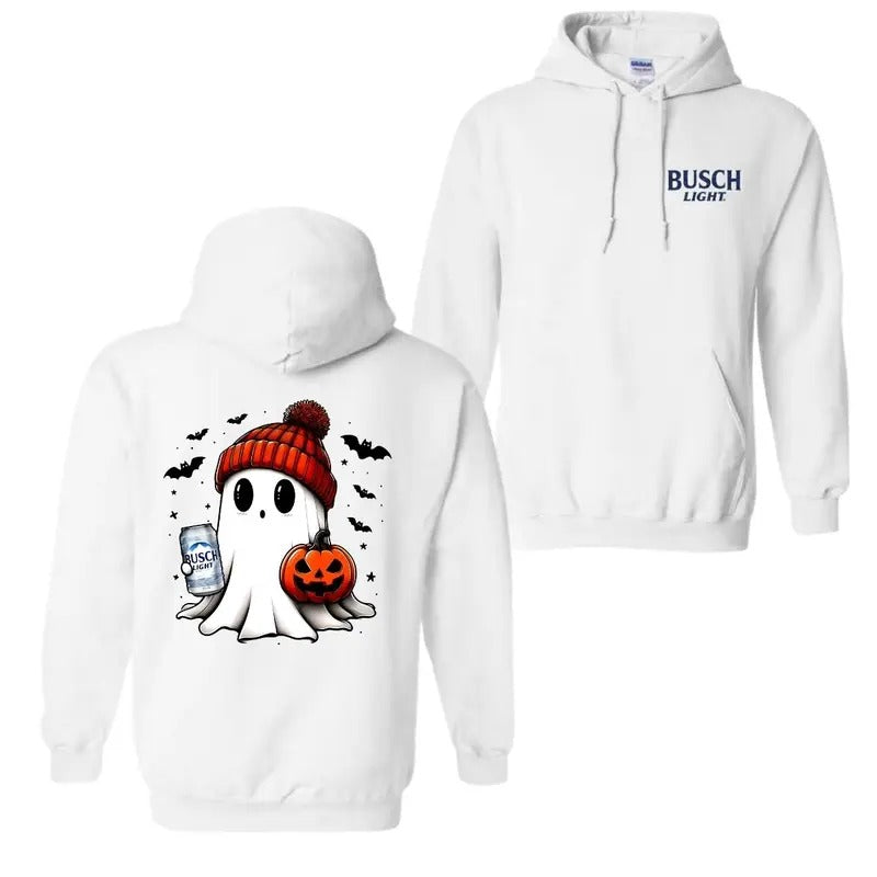 Busch Light Ghost Cute Pumpkin Halloween 2 Sided T-Shirt, Hoodie Trendy Sweatshirt | DripVista.com