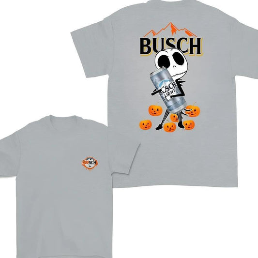 Busch Light Halloween Shirt, Jack Hug Busch Light Skellington Hallooween Shirt, For Men & Women, Skeleton Busch Light Tshirt, Busch Light Halloween Tshirt