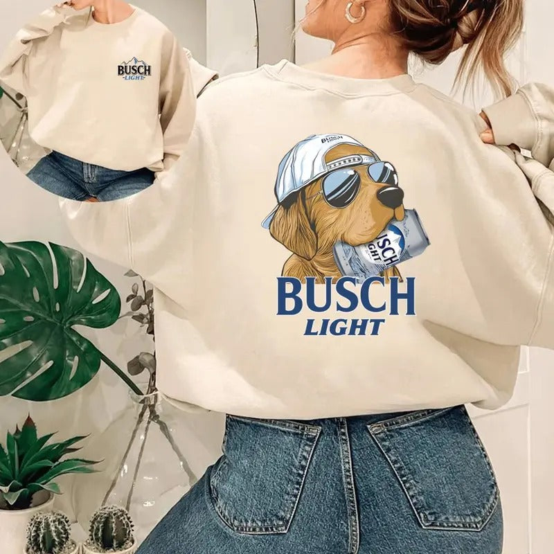 Busch Light Hunting Dog 2 Sided Sweatshirt, Busch Light Shirt Full Color For Men Gunpla brand Women, Unisex Outdoors...