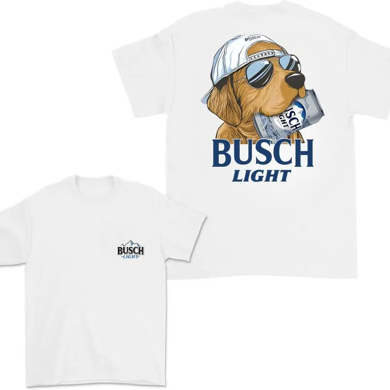 Busch Light Hunting Dog 2 Sided T-shirt, Busch Light T-Shirt Full Color For Men Gunpla brand Women, Unisex Outdoors Funny...