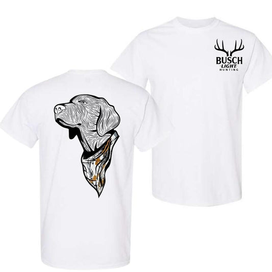 Busch Light Hunting Dog Camo Bandana Shirt - 2 Sided