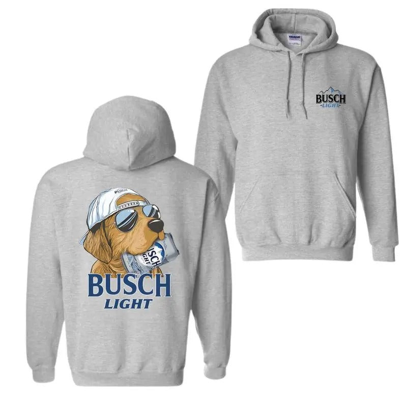 Busch Light Hunting Dog Double Sided Hoodie, Crewneck Sweatshirt and T-shirt for Men and Women - Womenswear
