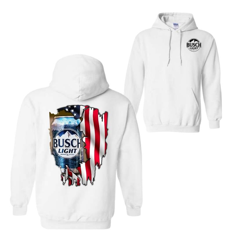 Busch Light Logo Flag Hoodie Sweatshirt T-Shirt, Unisex Shirt For Men, For Women | DripVista.com