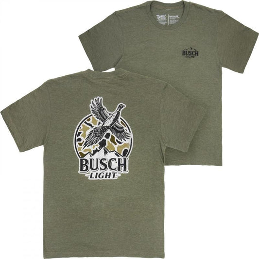 Busch Light Pheasant Hunting Camo Logo Forest Green T-Shirt
