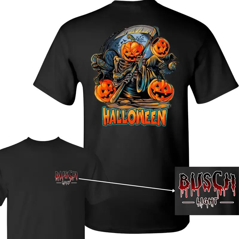 Busch Light Reaper Tee - Men's Cotton Halloween T-shirt - Classic