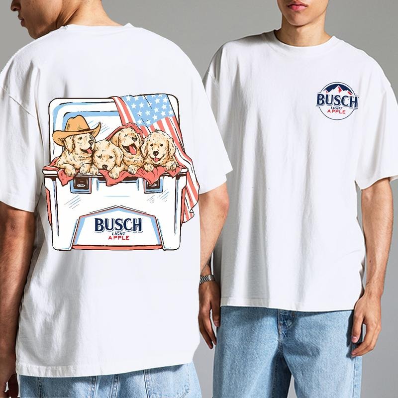 Busch Light Tee, Red White and Busch Light T-shirt, Flag