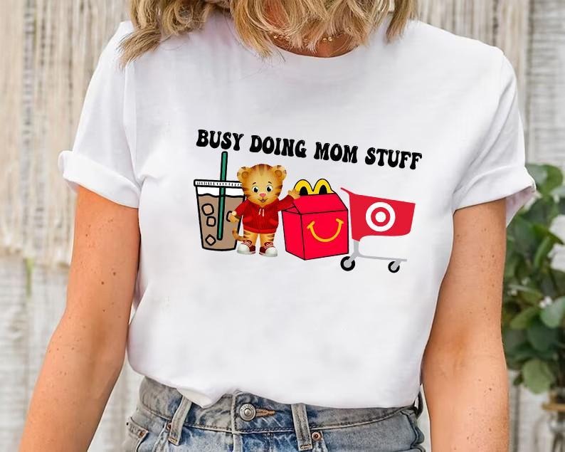 Busy Doing Mom Stuff Shirt, Custom Characters Shirt Hoodie, Sweatshirt | DripVista.com