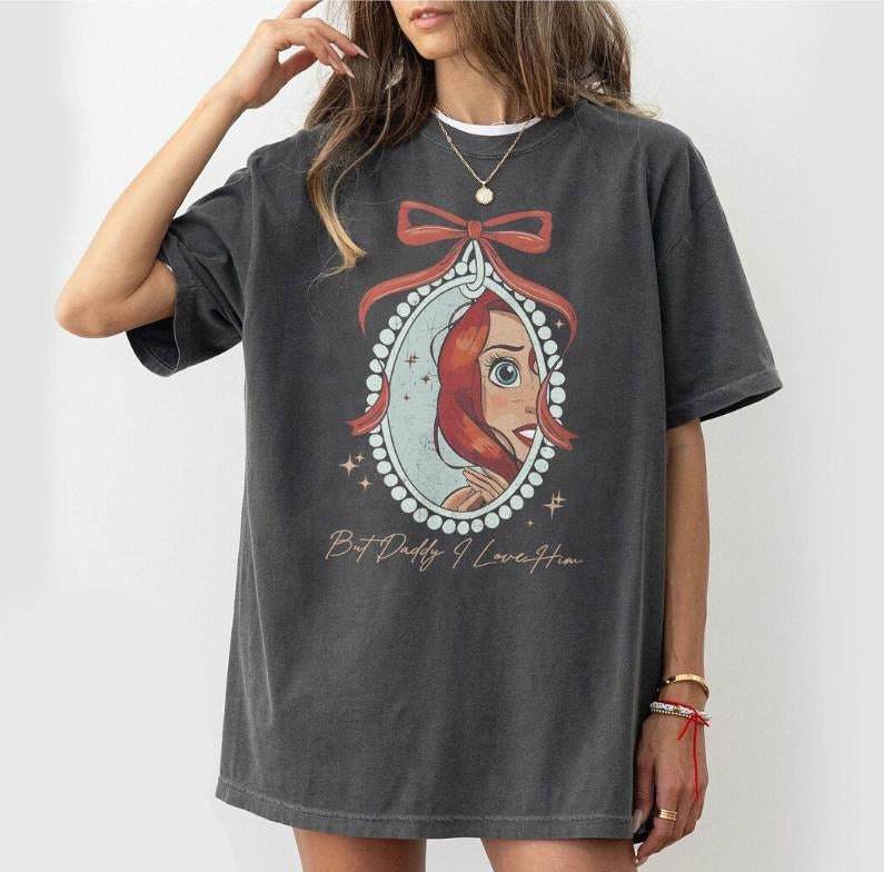 But Daddy I Love Him Coquette Bow Little Mermaidđ Shirt Hoodie, Sweatshirt | DripVista.com