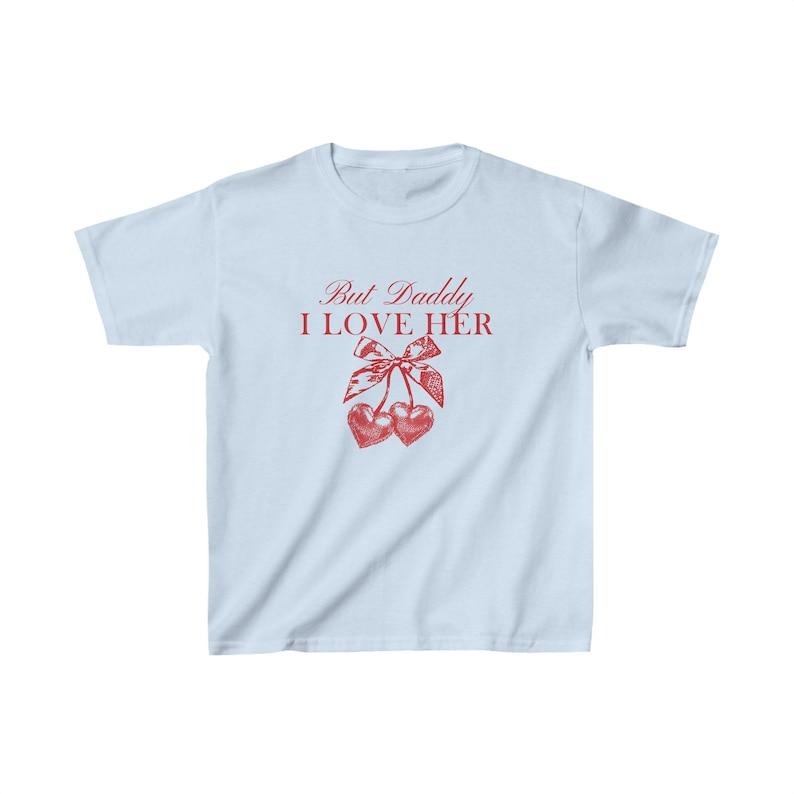 But Daddy Swoosh Love Her Coquette Cherry Baby Tee, Sapphic Funny Lesbian Shirt, Nonbinary Bow Baby Tee Hoodie, Sweatshirt