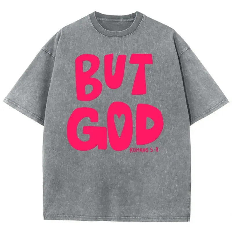 But God Unisex Washed T-Shirt, Christian t shirts, Christian Jesus  t shirts, Vintage 90s Graphic Tee Gift Cotton Top,...