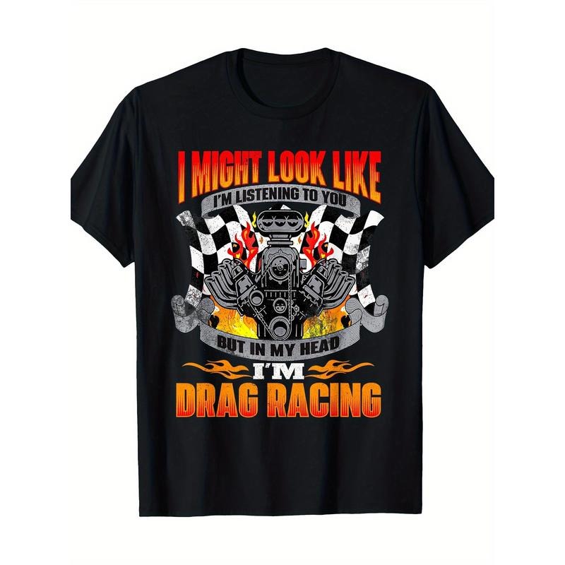 But In My Head I'm Drag Racing - Fun Drag Racing Racing T-shirt 100% Cotton Made in USA Hoodie, Sweatshirt | DripVista.com