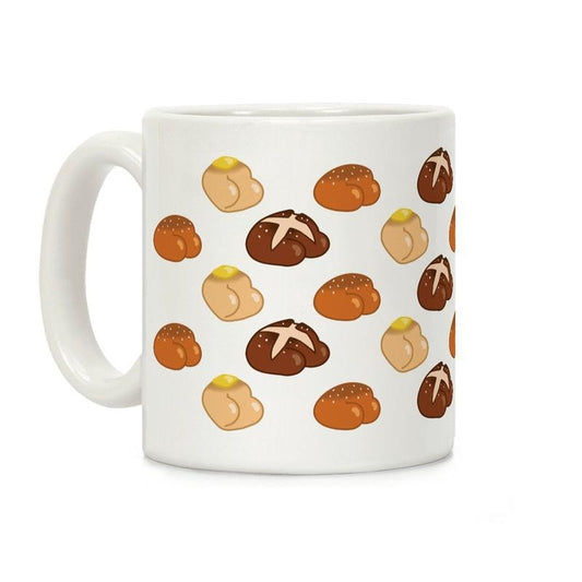 Butt Buns Pattern Coffee Mug, Graphic Tees, Funny Coffee Mug Gift