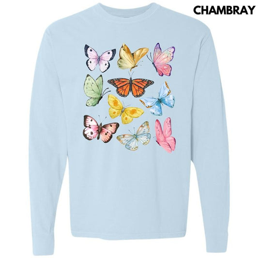 Butterfly In The Sky  Long Sleeve Comfort Colors T-Shirt 'NLB'