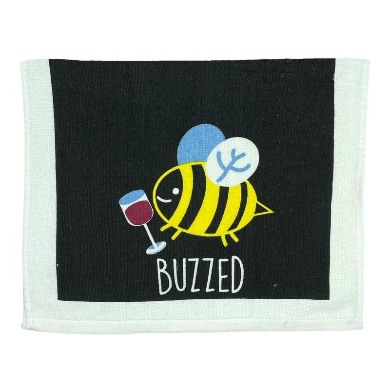 Buzzed Funny Wine Drinking Bumble Bee Tea Towel Funny Dish Towels Soft Adsorbent Tea Towel T-Shirts, Hoodie, Sweatshirt