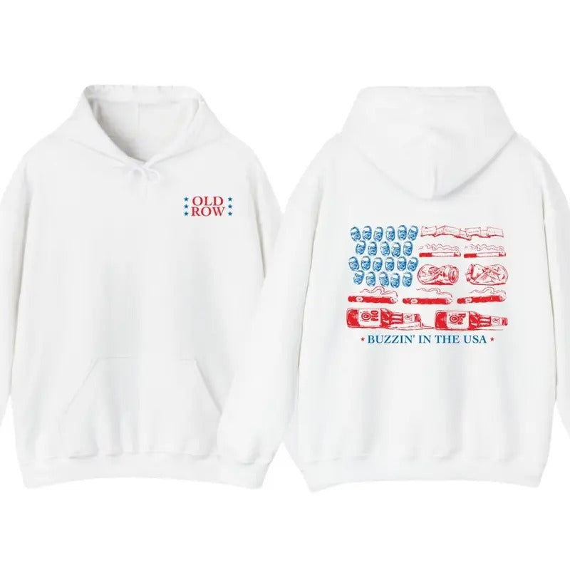 Buzzin' In The USA Hoodie,Old Row US Flag Hoodie For Men, For Women, Gift For Men T-Shirts, Sweatshirt | DripVista.com