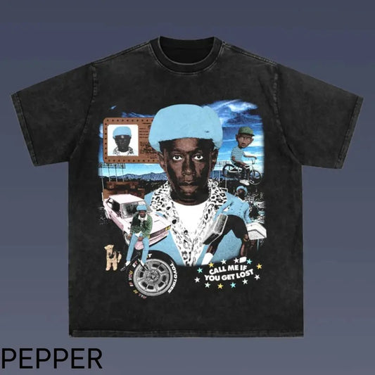 CALL ME WHEN YOU GET LOST TEE - Tyler The Creator 4.4, Tyler the creator printed t-shirt, Cotton Casual Crew Neck Black Menswear Tshirt Crewneck, T-Shirt For Unisex , Gift For Men Top Underwear