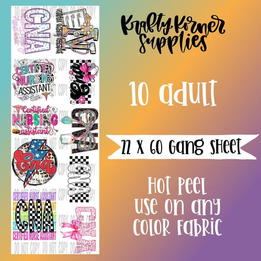 CNA DTF Transfer Gang Sheet, 22 x 60