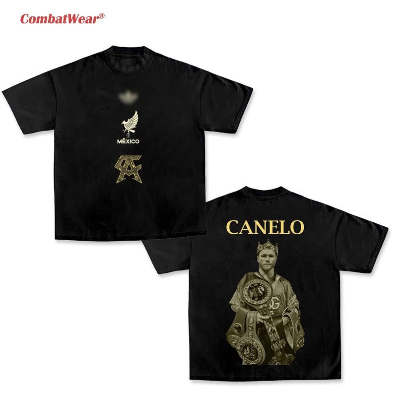 COMBATWEAR Canelo Alvarez Heavy Cotton T-shirt Boxing Fight Night Shirt Retro 90's Style Gift For Boxing Boxer Fan
