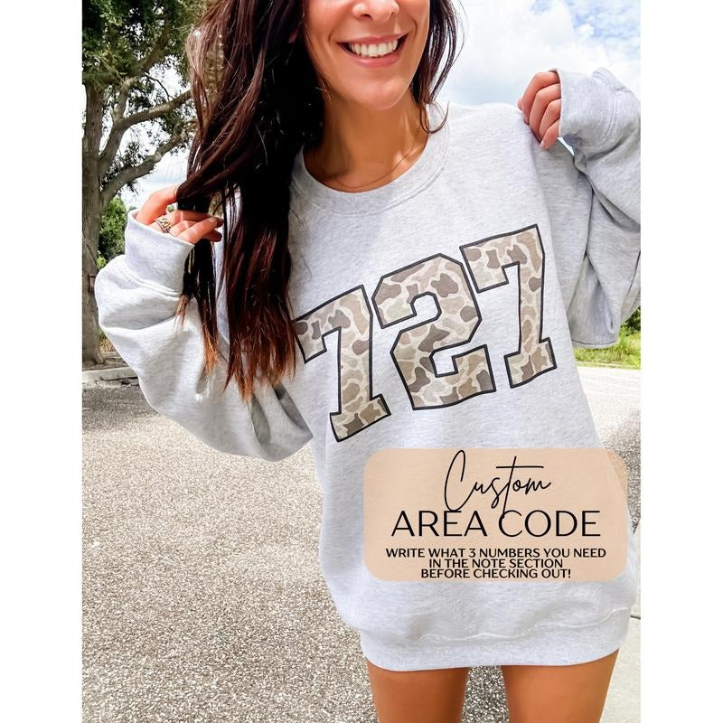 CUSTOM AREA CODE Camo Graphic Top