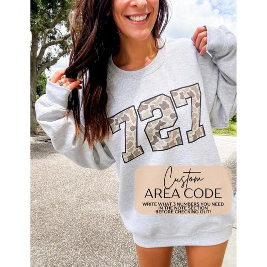 CUSTOM AREA CODE Camo Graphic Top