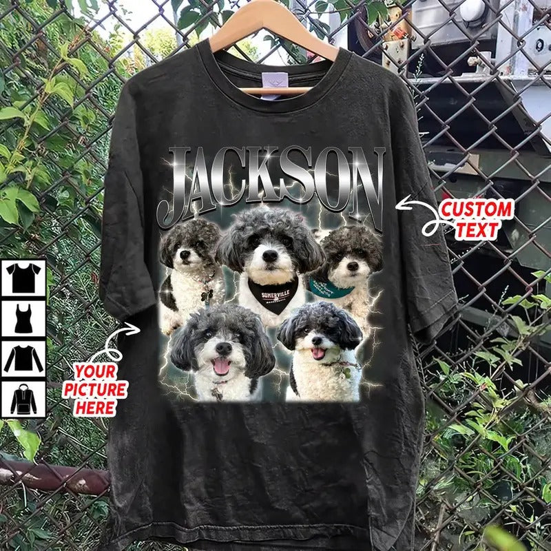 CUSTOM Bootleg Rap Tee, Custom Dog Bootleg Shirt, Custom Dog Shirt, Personalized Pet Bootleg Shirt, Custom Dog's Version, Dog Shirt Menswear Top Tshirt Streetwear