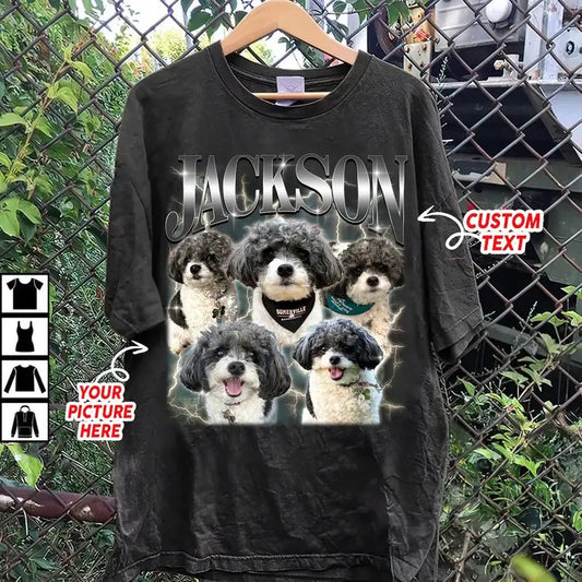 CUSTOM Bootleg Rap Tee, Custom Dog Bootleg Shirt, Custom Dog Shirt, Personalized Pet Bootleg Shirt, Custom Dog's Version, Dog Shirt Menswear Top Tshirt Streetwear