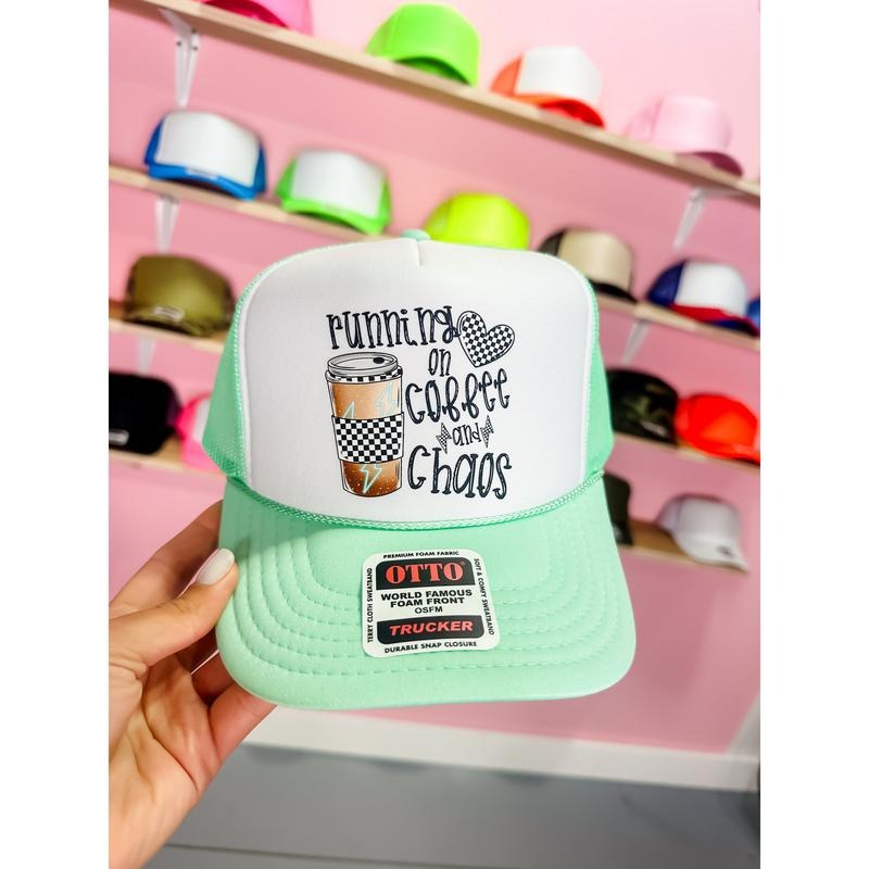 CUSTOM COLOR COFFEE & CHAOS TRUCKER HAT