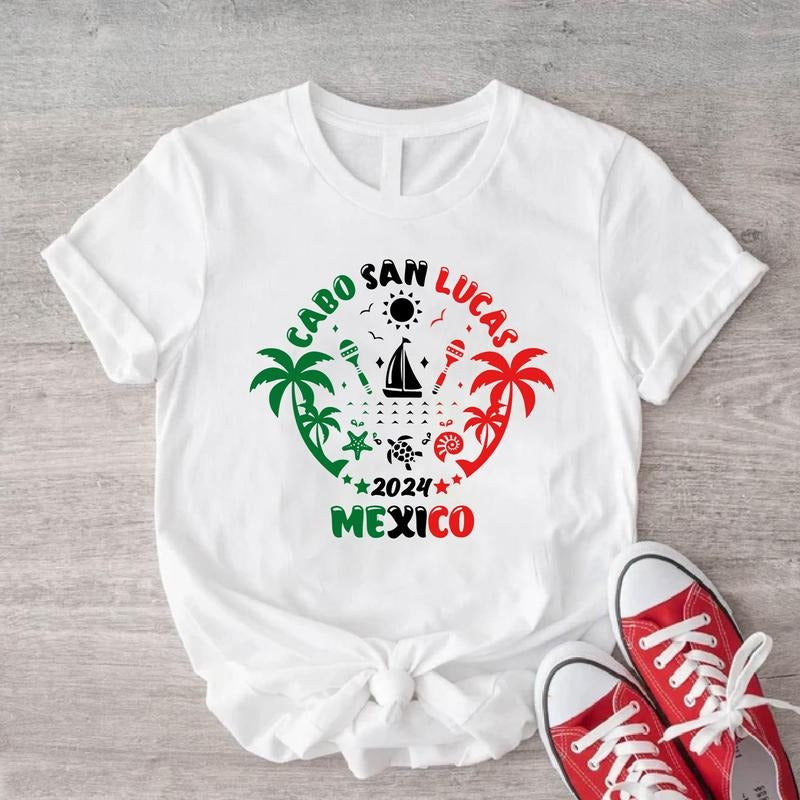 Cabo San Lucas T-Shirt, Mexico 2024 Shirt, Mexican Friends Trip Tee, Mexico Family Vacation Short Sleeve.