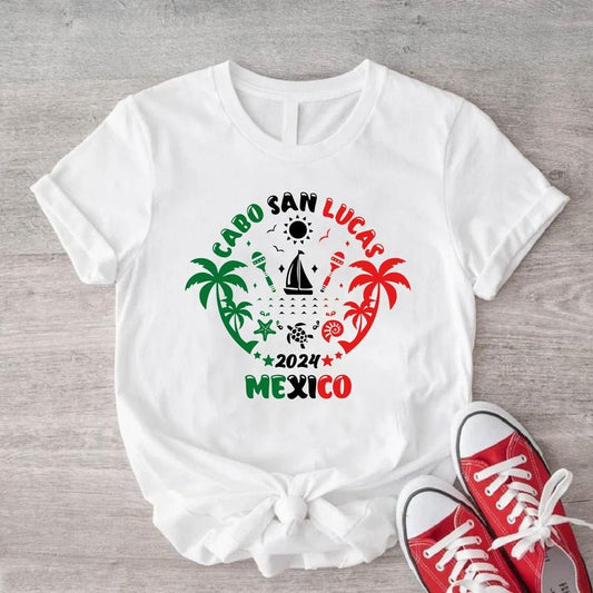 Cabo San Lucas T-Shirt, Mexico 2024 Shirt, Mexican Friends Trip Tee, Mexico Family Vacation Short Sleeve.