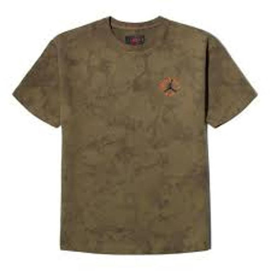 Cactus Jack x Jordan Tee Olive Tshirt Shortsleeve Tropical Casual Streetwear Top Menswear Crewneck Camo Classic Cotton Day Green Relaxed Fit Stylish