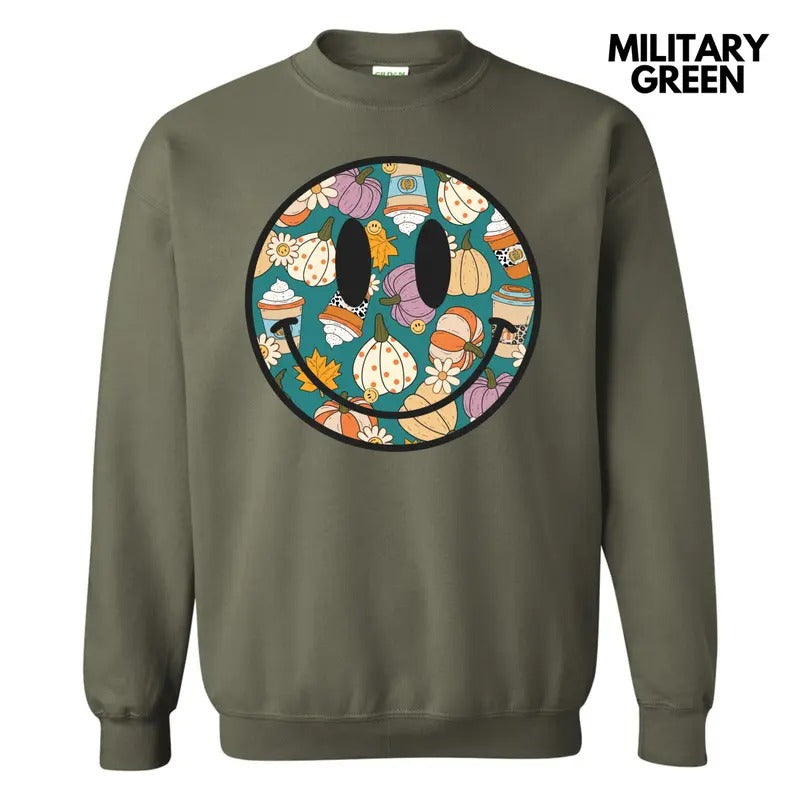 Cafe Pumpkin Happy Face Sweatshirt 'NLB' T-Shirts, Hoodie | DripVista.com
