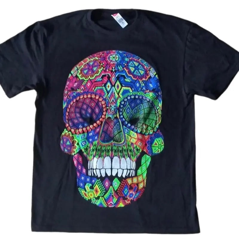 Calavera puntos design only in front of the shirt Cotton