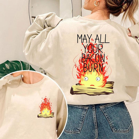 Calcifer May All Your Bacon Burn Howl's Moving Castle Sweatshirt