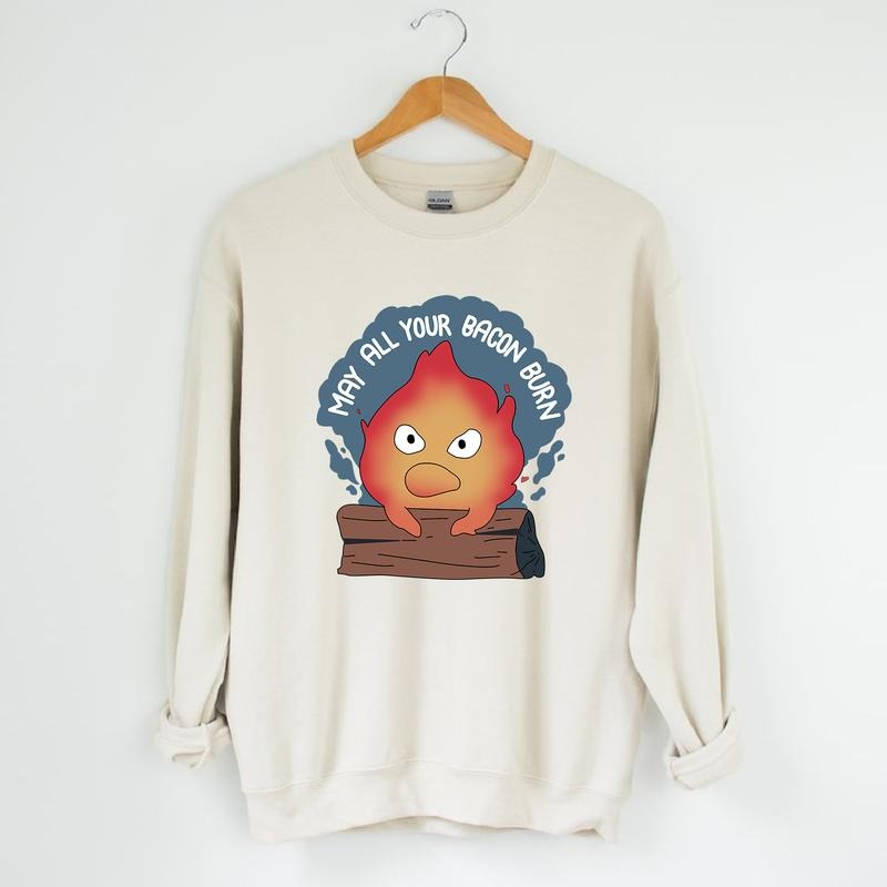 Calcifer May All Your Bacon Burn Howl's Moving Castle T-Shirt, Sweatshirt, Hoodie