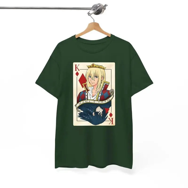 Calcifer Playing Card T-shirt Sweatshirt Hoodie, Howls Moving Castle Shirt, Studio Ghibli, Howl And Sophie Shirt, Anime...