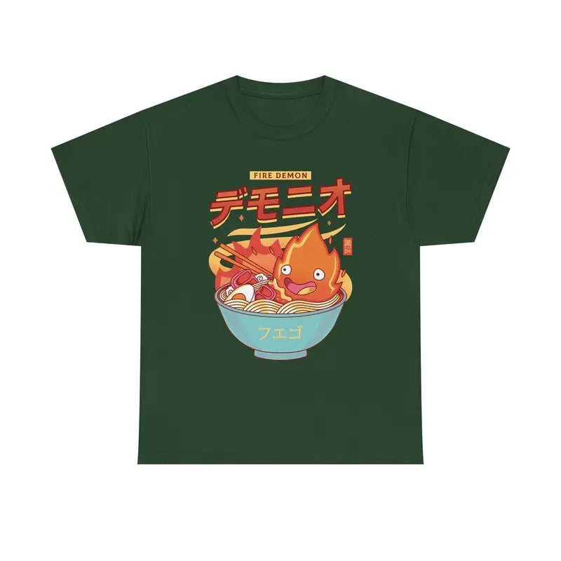 Calcifer TShirt, Fire Demo, Calcifer Quotes, Howls Moving Castle Shirt, Studio Ghibli, Anime