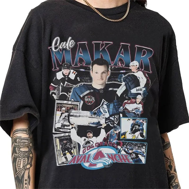 Cale Makar 90s Vintage Bootleg Style T-Shirt, Classic Retro Graphic Unisex Tee Gift For Men and Women