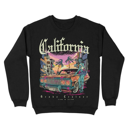 California Low Rider Fleece Crewneck Sweatshirt Graphic