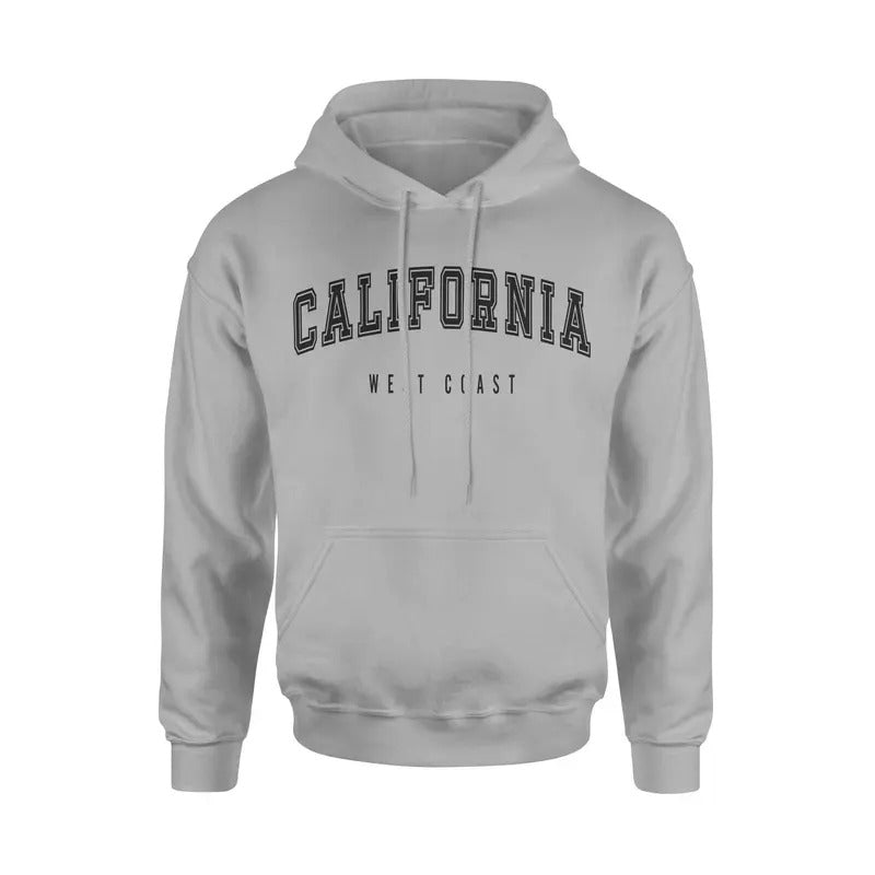 California West Coast Unisex Classic Hoodie Sweatshirt Cotton Fabric