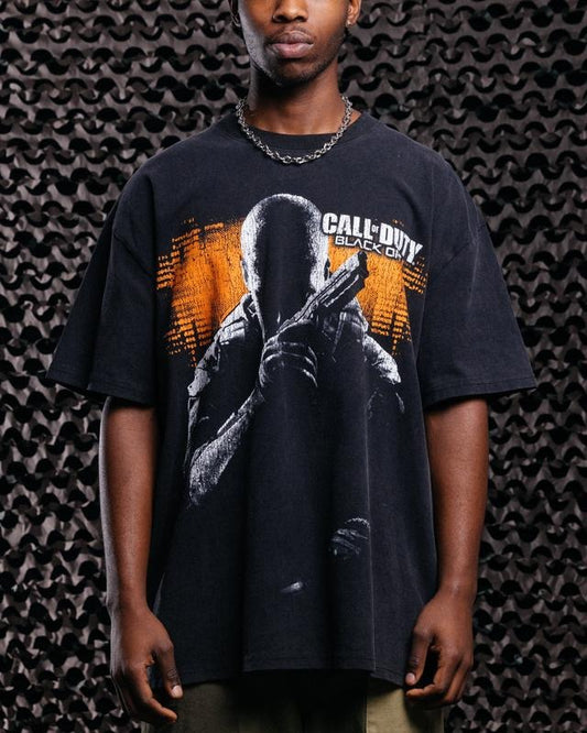 Call Of Duty Black Ops 2 T-Shirt Vintage Casual Fabric Menswear Womenswear Streetwear Cotton Crewneck