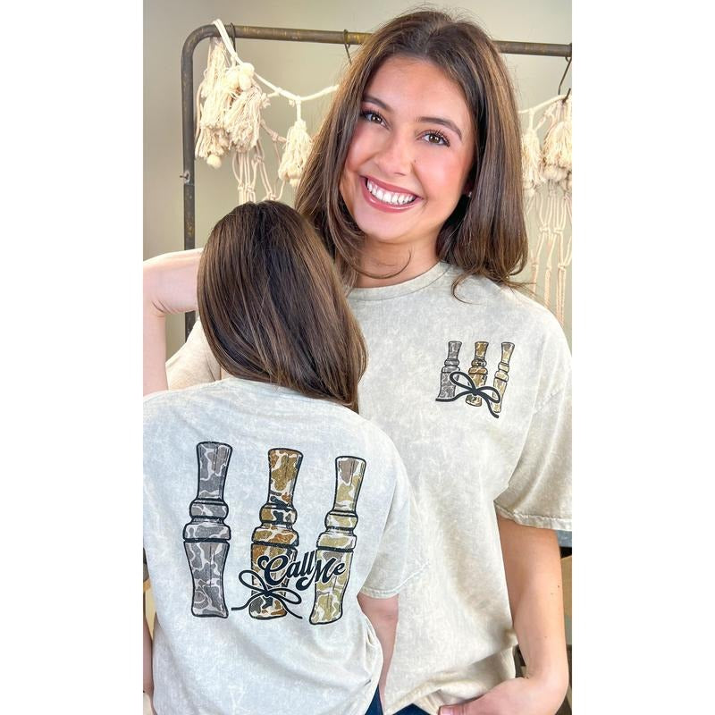 Call me Duck Calls Mineral Washed Graphic Shirt Hoodie, Sweatshirt | DripVista.com
