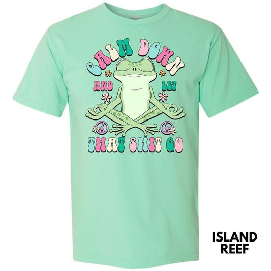 Calm Down Froggy Comfort Colors T-Shirt 'NLB'
