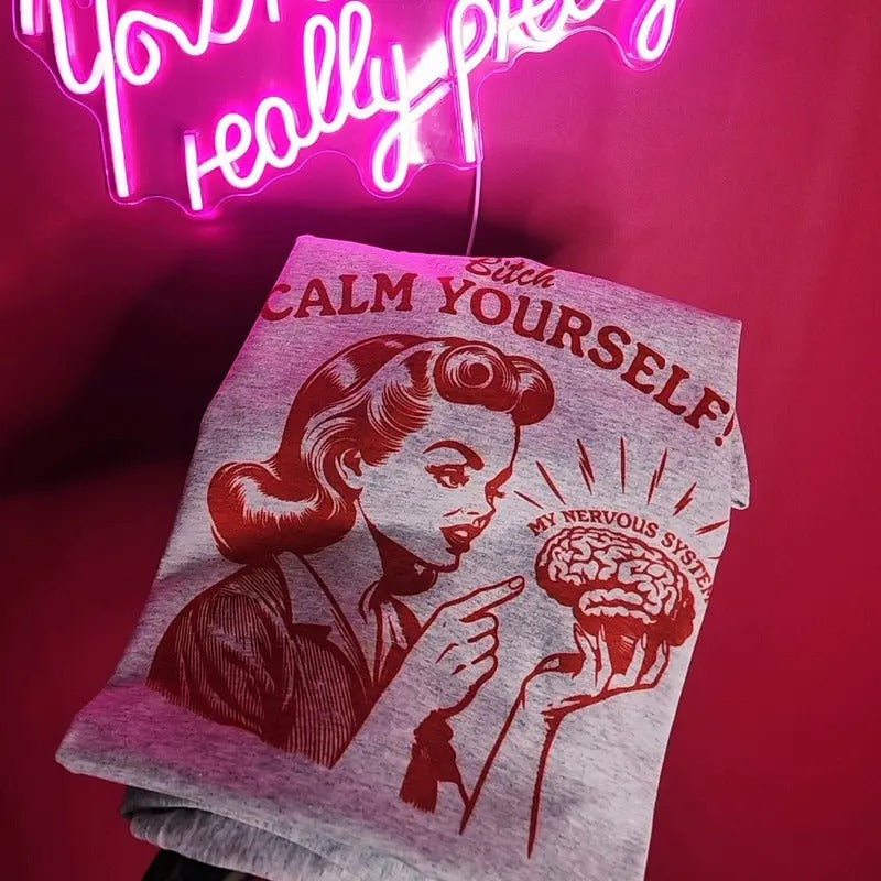 Calm yourself Funny Graphic Tee, Unisex Fit Hoodie, Sweatshirt | DripVista.com