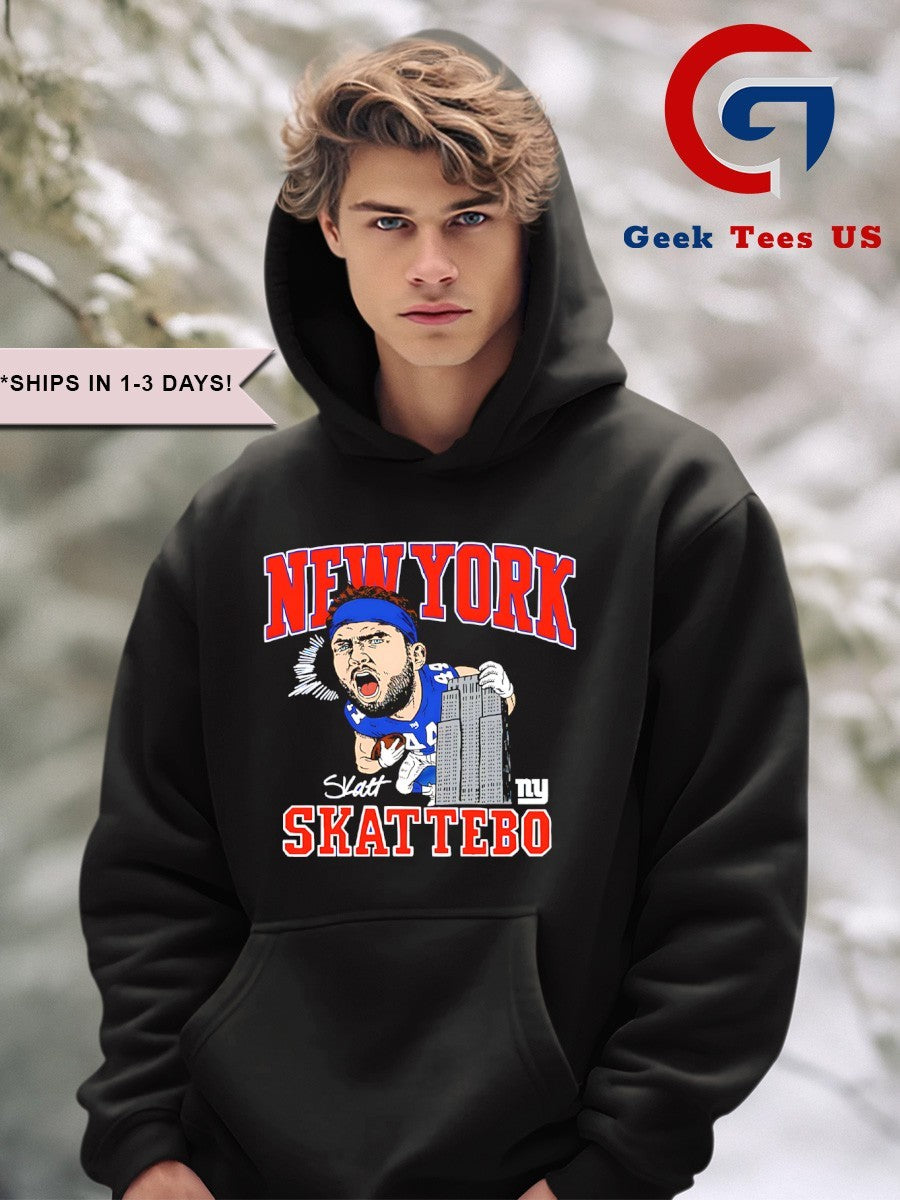 Cam Skattebo New York Giants football New York City caricature signature shirt