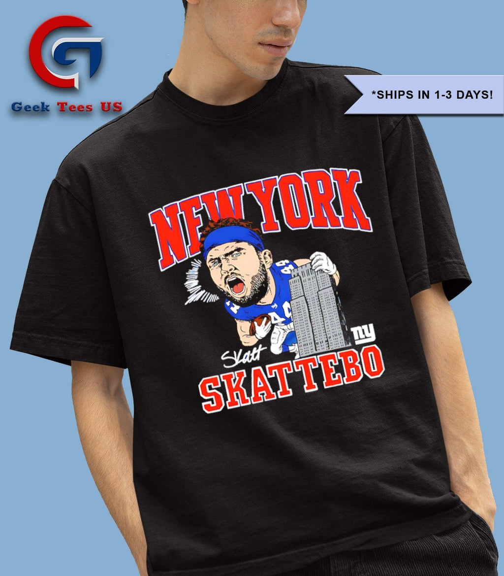Cam Skattebo New York Giants football New York City caricature signature shirt