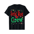 Camiseta de Navidad para el equipo de trabajadores sociales de MSW for Men Women, Christmas Halloween New year Thanksgiving day Gift for Men Women Dad Mom Friend, Unisex Soft Fabric 100% cotton Black Tee Made in USA