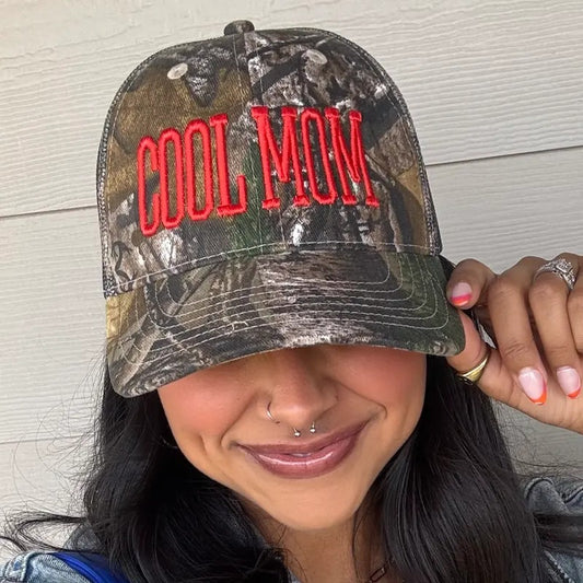 Camo 'Cool Mom' 3D Embroidery Trucker Hat