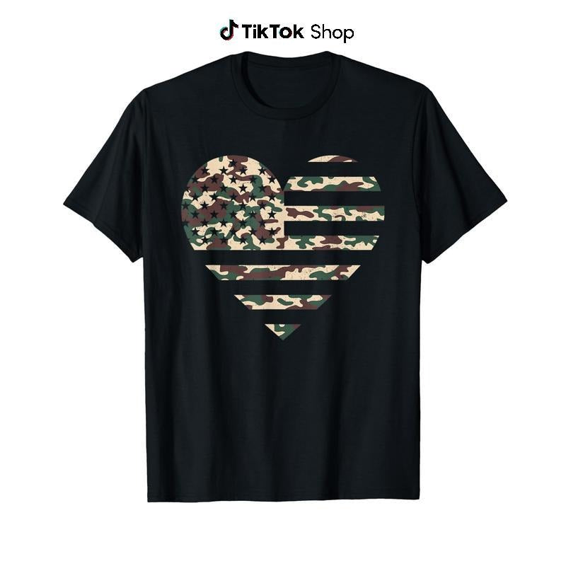Camo American Flag Heart Camouflage Patriotic Veterans Day Lightsaber brand Shirt Unisex Lightsaber brand-Shirt, Funny Lightsaber brand-Shirt, Trending Lightsaber brand-shirt, Menswear Top