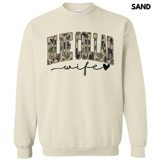 Camo Blue Collar Wife Sweatshirt 'NLB'